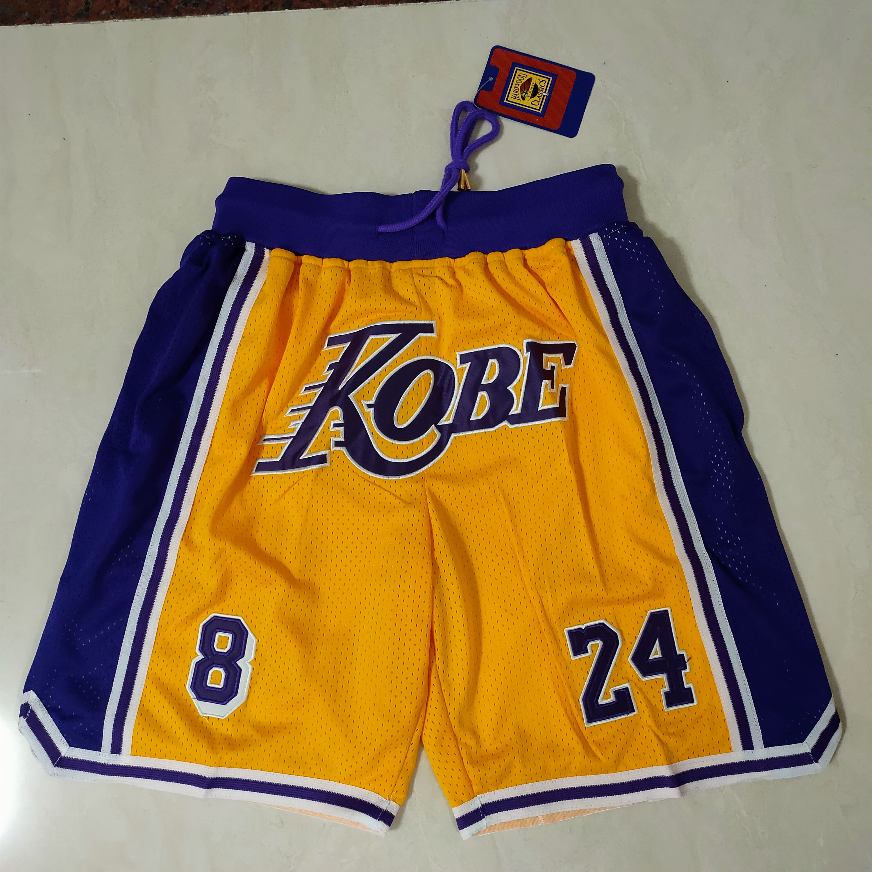 Men NBA 2021 Los Angeles Lakers Yellow Shorts